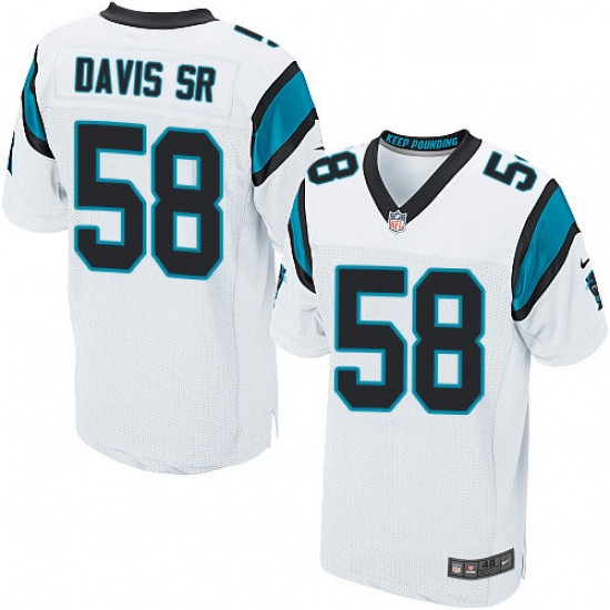 Mens Nike Carolina Panthers 58 Thomas Davis Elite White NFL Jersey