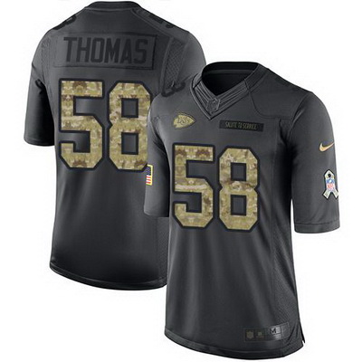 Nike Chiefs #58 Derrick Thomas Black Mens Stitched NFL Limited 2016 Salute to Service Jersey