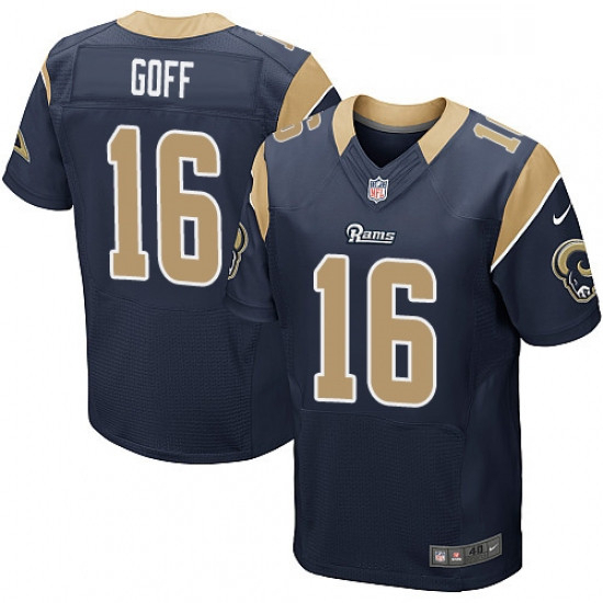 Men Nike Los Angeles Rams 16 Jared Goff Navy Blue Team Color Vapor Untouchable Elite Player NFL Jers