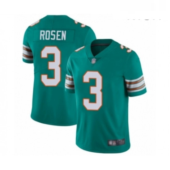 Mens Miami Dolphins 3 Josh Rosen Aqua Green Alternate Vapor Untouchable Limited Player Football Jers