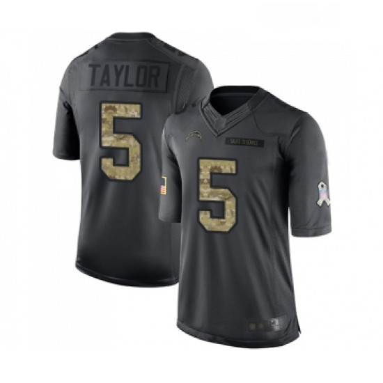 Youth Los Angeles Chargers 5 Tyrod Taylor Limited Black 2016 Salute to Service Football Jersey