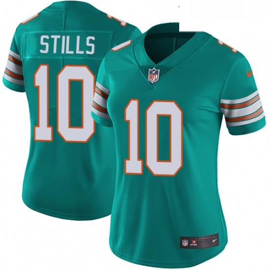 Womens Nike Miami Dolphins 10 Kenny Stills Aqua Green Alternate Vapor Untouchable Limited Player NFL