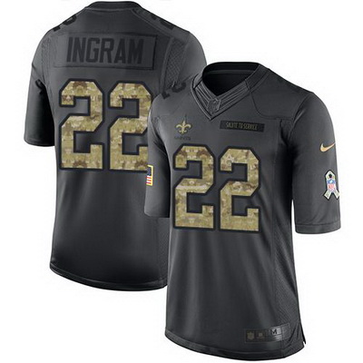 Nike Saints #22 Mark Ingram Black Youth Stitched NFL Limited 201