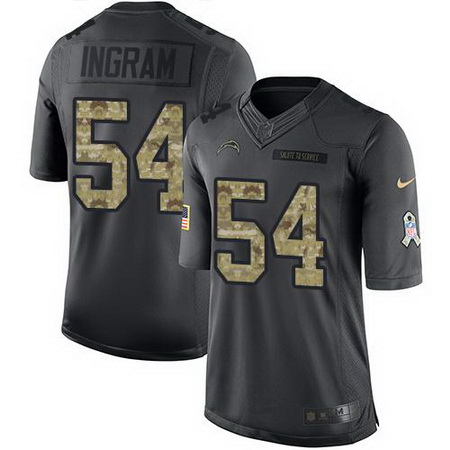 Nike Chargers #54 Melvin Ingram Black Mens Stitched NFL Limited 2016 Salute to Service Jersey