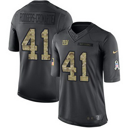 Nike Giants #41 Dominique Rodgers Cromartie Black Mens Stitched NFL Limited 2016 Salute to Service J