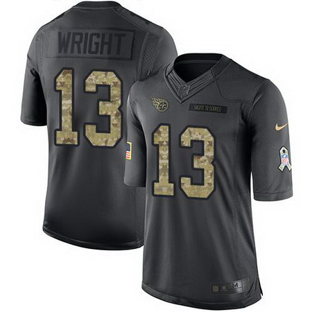 Nike Titans #13 Kendall Wright Black Mens Stitched NFL Limited 2016 Salute To Service Jersey