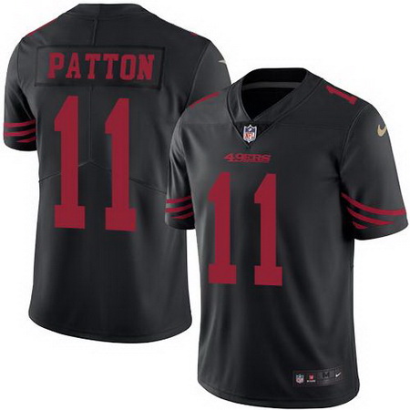 Nike 49ers #11 Quinton Patton Black Mens Stitched NFL Limited Rush Jersey