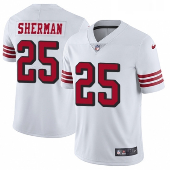 Mens Nike San Francisco 49ers 25 Richard Sherman Limited White Rush Vapor Untouchable NFL Jersey