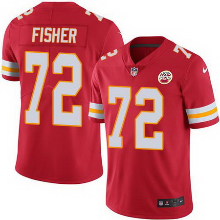 Nike Chiefs #72 Eric Fisher Red Mens Stitched NFL Limited Rush Jersey