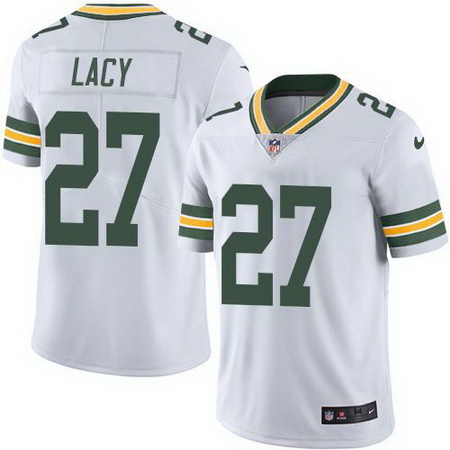 Nike Packers #27 Eddie Lacy White Mens Stitched NFL Limited Rush Jersey