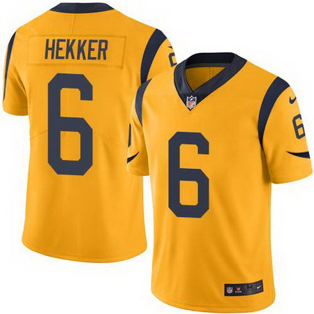 Nike Rams #6 Johnny Hekker Gold Mens Stitched NFL Limited Rush Jersey