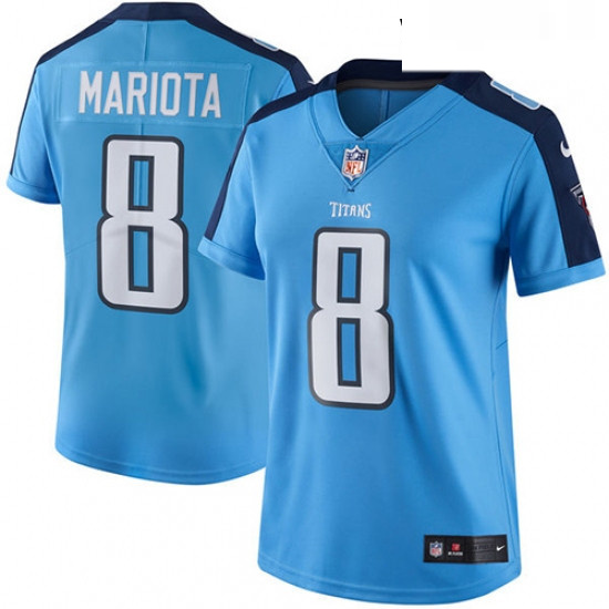 Womens Nike Tennessee Titans 8 Marcus Mariota Light Blue Team Color Vapor Untouchable Limited Player