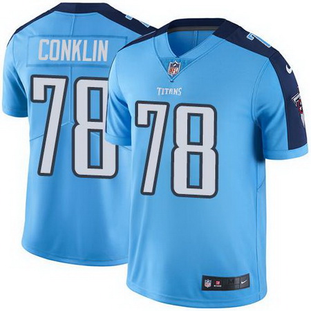 Nike Titans #78 Jack Conklin Light Blue Mens Stitched NFL Limited Rush Jersey