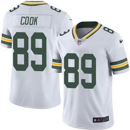 Nike Packers #89 Jared Cook White Mens Stitched NFL Limited Rush Jersey