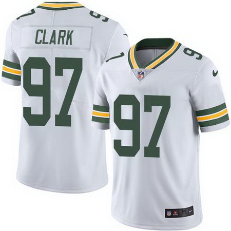 Nike Packers #97 Kenny Clark White Mens Stitched NFL Limited Rush Jersey