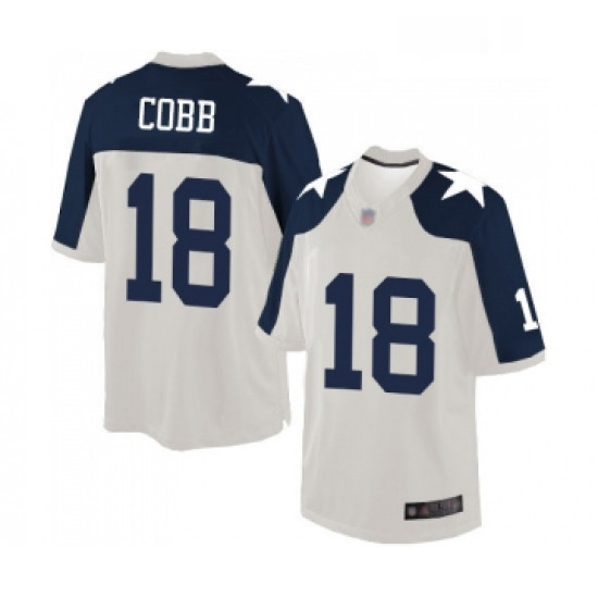 Mens Dallas Cowboys 18 Randall Cobb Limited White Throwback Alternate Football Jersey