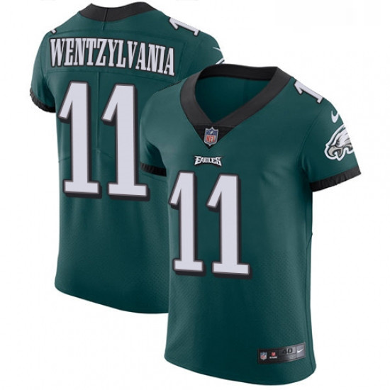 Mens Nike Philadelphia Eagles 11 Carson Wentz Midnight Green Team Color Wentzylvania Vapor Untouchab