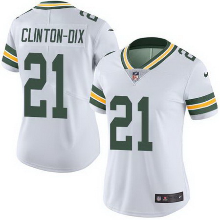 Nike Packers #21 Ha Ha Clinton Dix White Womens Stitched NFL Limited Rush Jersey