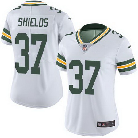 Nike Packers #37 Sam Shields White Womens Stitched NFL Limited Rush Jersey