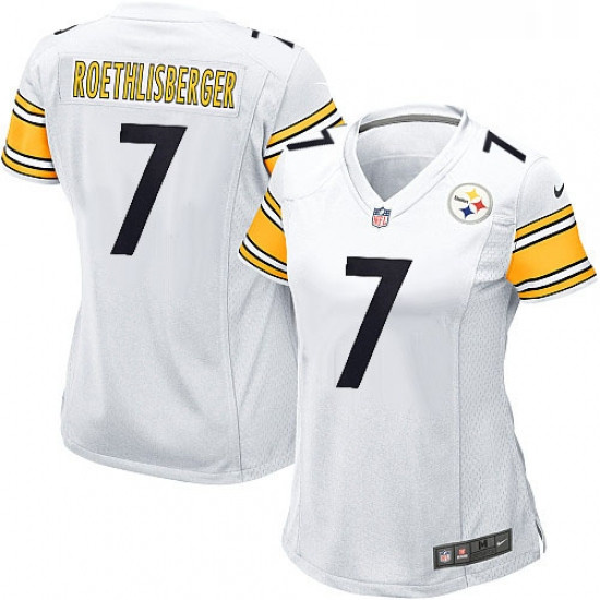 Womens Nike Pittsburgh Steelers 7 Ben Roethlisberger Game White NFL Jersey