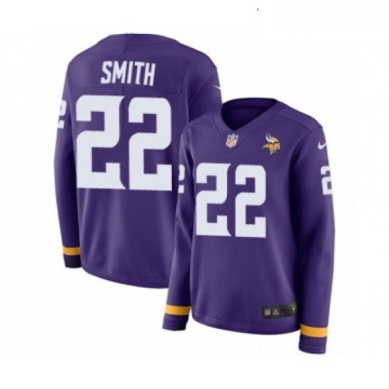 Womens Nike Minnesota Vikings 22 Harrison Smith Limited Purple Therma Long Sleeve NFL Jersey