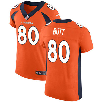 Nike Broncos #80 Jake Butt Orange Team Color Mens Stitched NFL Vapor Untouchable Elite Jersey