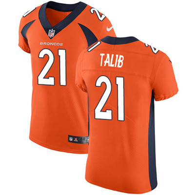 Nike Broncos #21 Aqib Talib Orange Team Color Mens Stitched NFL Vapor Untouchable Elite Jersey