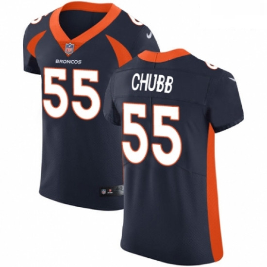 Men Nike Denver Broncos 55 Bradley Chubb Navy Blue Alternate Vapor Untouchable Elite Player NFL Jers