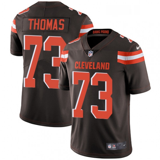 Mens Nike Cleveland Browns 73 Joe Thomas Brown Team Color Vapor Untouchable Limited Player NFL Jerse