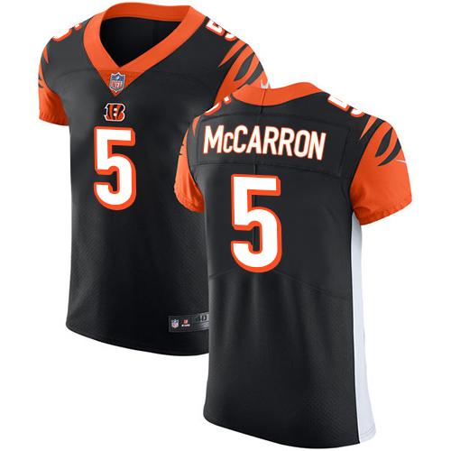 Nike Bengals #5 AJ McCarron Black Team Color Mens Stitched NFL Vapor Untouchable Elite Jersey