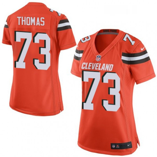 Womens Nike Cleveland Browns 73 Joe Thomas Game Orange Alternate NFL Jersey