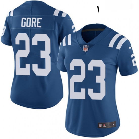 Womens Nike Indianapolis Colts 23 Frank Gore Royal Blue Team Color Vapor Untouchable Limited Player 