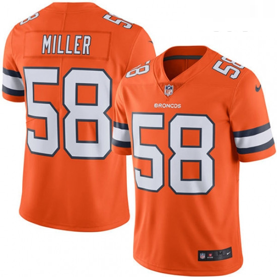 Youth Nike Denver Broncos 58 Von Miller Elite Orange Rush Vapor 