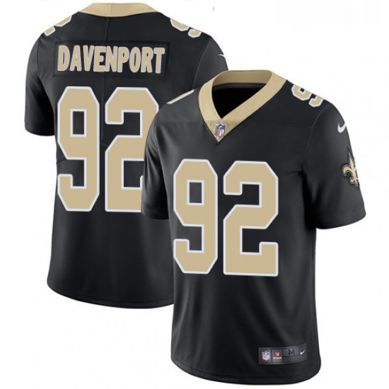 Youth Nike New Orleans Saints 92 Marcus Davenport Black Team Color Stitched NFL Vapor Untouchable Li