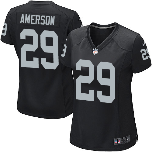 Oakland Raiders #29 David Amerson Womens Black Jersey