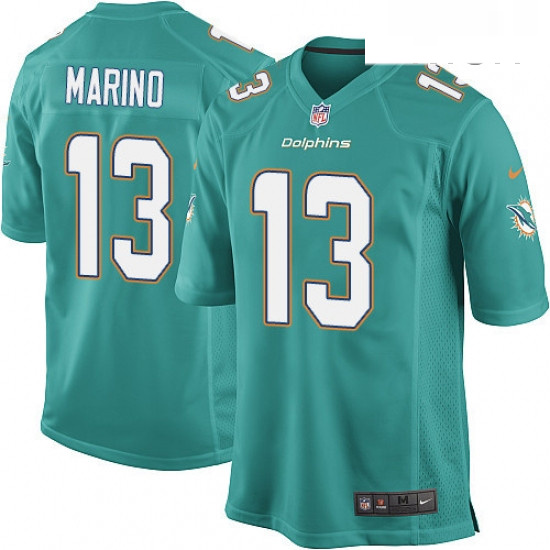 Mens Nike Miami Dolphins 13 Dan Marino Game Aqua Green Team Colo