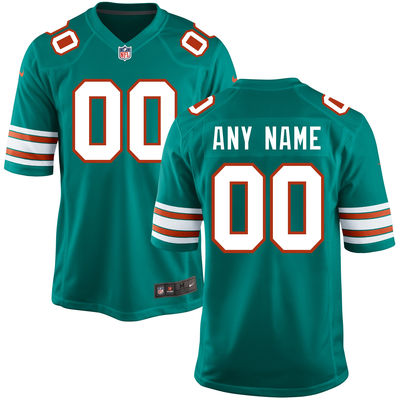 Nike Throwback Miami Dolphins Customized Aqua Green Color Mens Stitched NFL New Elite Jersey