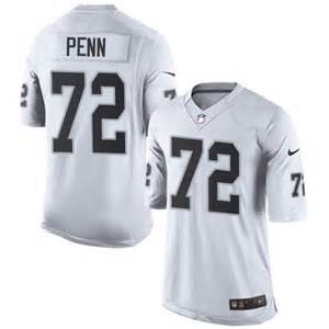 Mens Oakland Raiders 72 Penn White Team Color 2015 NFL Nike Elite Jersey