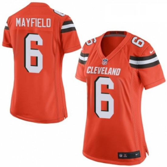 Womens Nike Cleveland Browns 6 Baker Mayfield Game Orange Altern