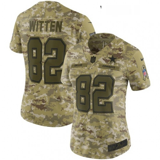 Womens Nike Dallas Cowboys 82 Jason Witten Limited Camo 2018 Sal