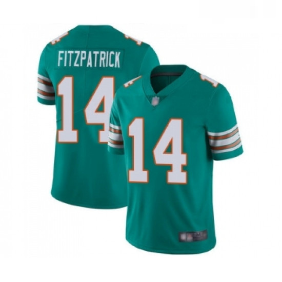 Youth Miami Dolphins 14 Ryan Fitzpatrick Aqua Green Alternate Vapor Untouchable Limited Player Footb