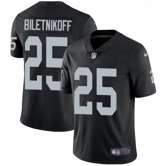 Youth Nike Oakland Raiders 25 Fred Biletnikoff Black Team Color Vapor Untouchable Limited Player NFL