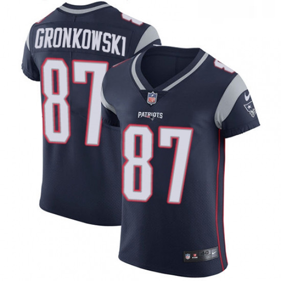 Mens Nike New England Patriots 87 Rob Gronkowski Navy Blue Team Color Vapor Untouchable Elite Player