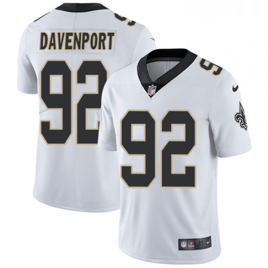 Youth Nike New Orleans Saints 92 Marcus Davenport White Stitched NFL Vapor Untouchable Limited Jerse