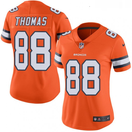 Womens Nike Denver Broncos 88 Demaryius Thomas Elite Orange Rush Vapor Untouchable NFL Jersey