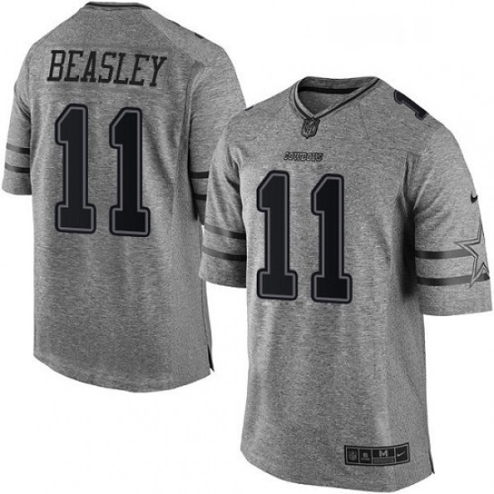 Mens Nike Dallas Cowboys 11 Cole Beasley Limited Gray Gridiron NFL Jersey