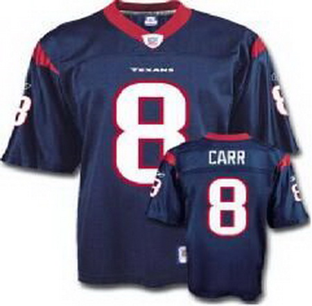 Houston Texans #8 Carr Mens Stitched NFL Custome Jersey