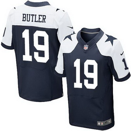 Nike Cowboys #19 Brice Butler Navy Blue Thanksgiving Throwback Mens Stitched NFL Elite Jersey