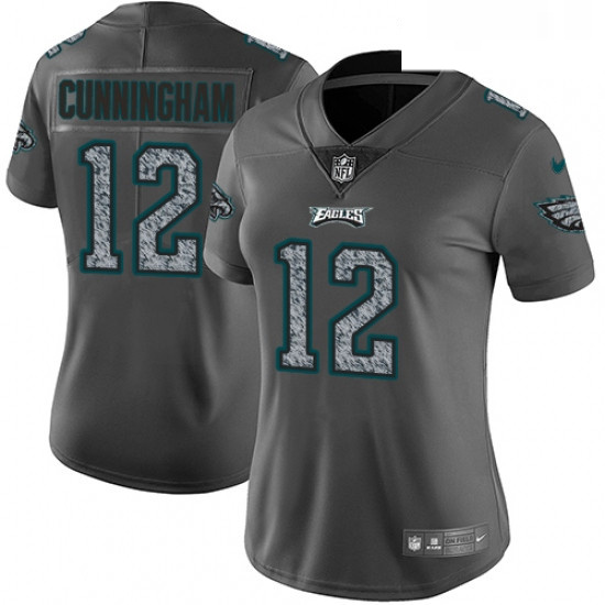 Womens Nike Philadelphia Eagles 12 Randall Cunningham Gray Static Vapor Untouchable Limited NFL Jers