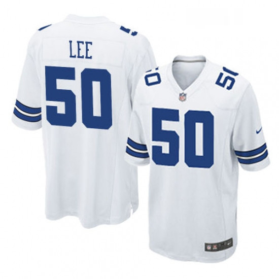 Mens Nike Dallas Cowboys 50 Sean Lee Game White NFL Jersey